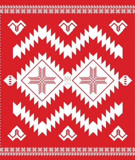 Eşarfă Roşu-Iubire Pătrată