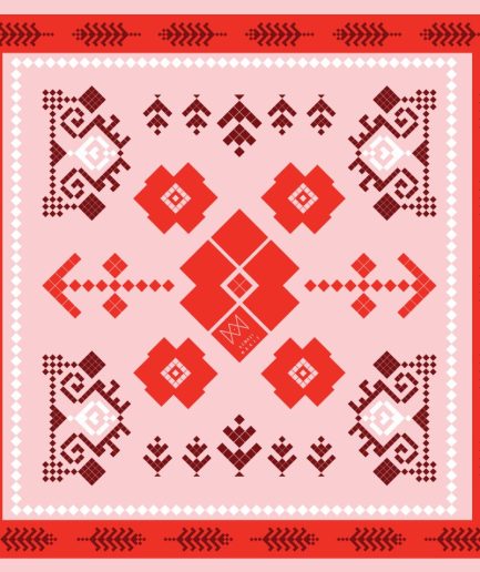 Eşarfă Roşu-Mac Pătrată